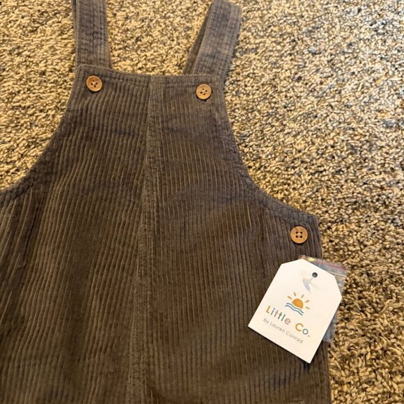 NWT Little Co. grey corduroy overalls - Picture 2 of 3